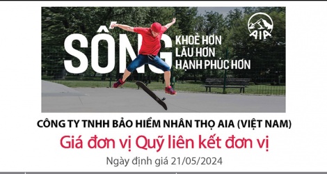 Cập nhật giá đơn vị Quỹ liên kết đơn vị của AIA Việt Nam ngày 22/5/2024