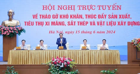 Thủ tướng chủ trì Hội nghị tháo gỡ khó khăn ngành xi măng, sắt thép, VLXD