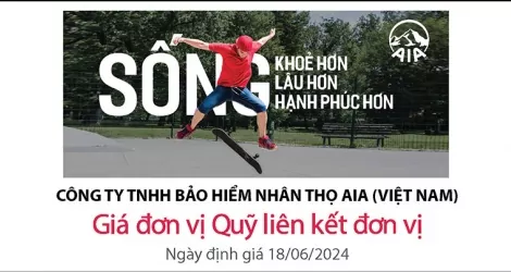 Cập nhật giá đơn vị Quỹ liên kết đơn vị của AIA Việt Nam ngày 19/6/2024