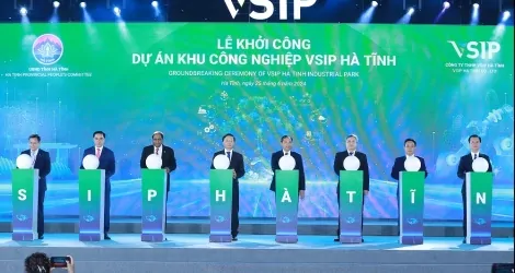 Khởi công dự án Khu công nghiệp VSIP Hà Tĩnh có tổng mức đầu tư hơn 1.555 tỷ đồng