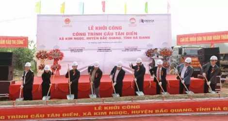 Khởi công xây dựng cầu Tân Điền tại huyện Bắc Quang, Hà Giang